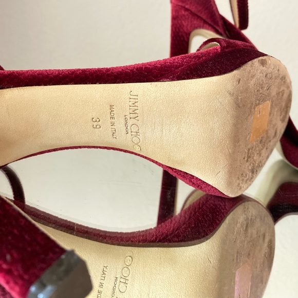 EUC Jimmy Choo Red Misty 120 velvet lizard print 39 $895 - Picture 3 of 8